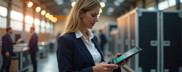 Coordinateur logistique dirigeant une équipe d'experts en transport de matériel événementiel avec précision et rigueur